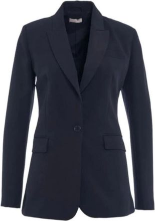 Liu Jo Blazer met piek revers en enkele knoopsluiting - Dames - Blazers - Blauw - M - Leer - Jassen