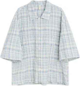 Sunflower Adam Shirt - Heren - Korte mouwen Overhemden - Blauw - XL - Katoen - Overhemden