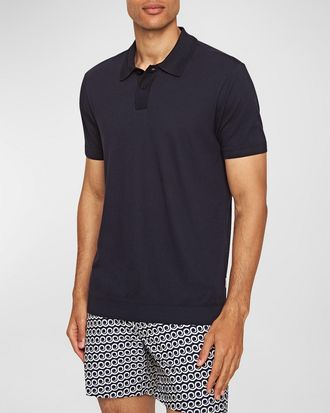 Orlebar Brown Mens Jarrett Knit Cotton-Modal Polo Shirt