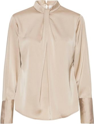 Karmamia Womens Tara Blouse In Hammered Satin Blush