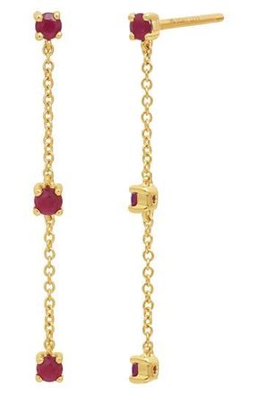 Bony Levy El Mar Ruby Linear Earrings in 18K Yellow Gold at Nordstrom Rack