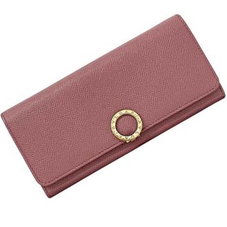 Bulgari Pink Leather Long Wallet (Bi-Fold) (Pre-Owned)