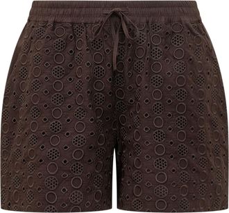 Pinko Brown Embroidered Shorts