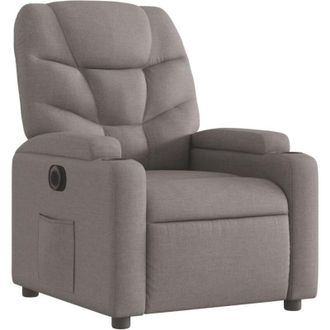 vidaXL Vidaxl - Sill&oacute;n Reclinable El&eacute;ctrico Tela Gris Taup&eacute;