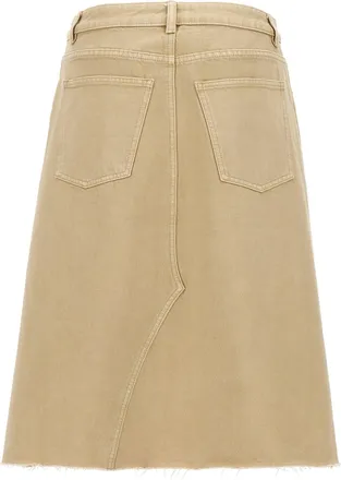 Tory Burch Deconstructed Midi Skirt - Beige