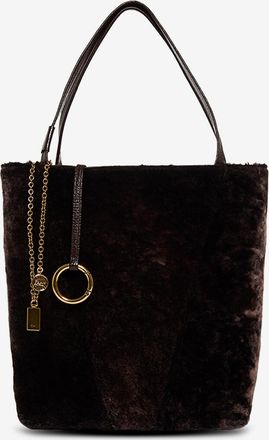 Chlo&eacute; Rechteckige Henkeltasche aus flauschigem Lammfell Spin