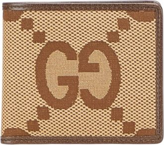 Gucci Brown Canvas Leather Wallet (Bi-Fold) (Pre-Owned)