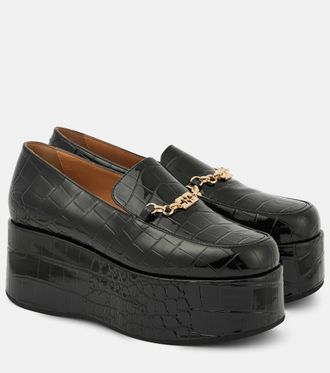 GANNI ラウントトゥスリッホンチェルシフツ S24974914 004 Ganni cleated mid Chelsea boots black patent leather | Pipe