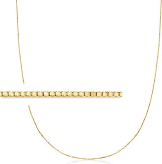 RS Pure by Ross-Simons 0.6mm 14kt Yellow Gold Box-Chain Necklace