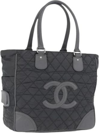 Chanel Pre-owned Vintage Nylon Tote Bag - Dames - Vintage Shopper - Grijs - ONE Size - Nylon - Vintage