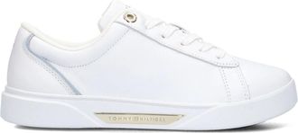 Tommy Hilfiger Schoenen, Dames, Wit, 42 EU, Leer, Chic Court Sneaker