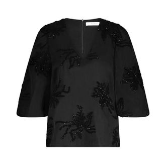 Nukus Nukus, Dames, Blouses & Shirts, Zwart, Maat: S