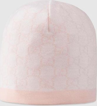 Gucci Baby - GG Pattern Wool Hat, Pink, Wool