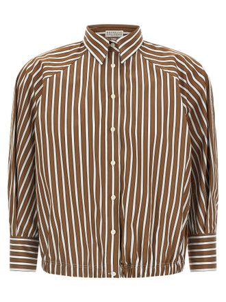 Brunello Cucinelli Womens Shadow Striped Shirt