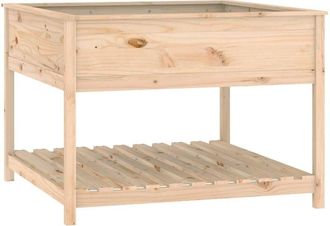 vidaXL Vidaxl - Jardinera Con Estante Madera Maciza De Pino 111,5x111,5x81 Cm