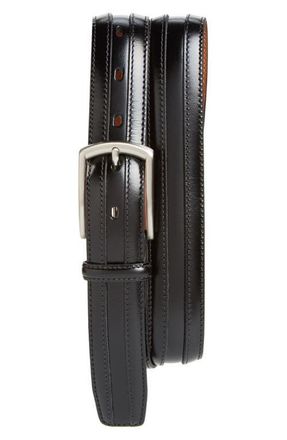 Johnston & Murphy Calfskin Belt in Black at Nordstrom, Size 42