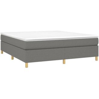vidaXL Cama Box Spring Con Colch&oacute;n Tela Gris Oscuro 160x200 Cm Vidaxl
