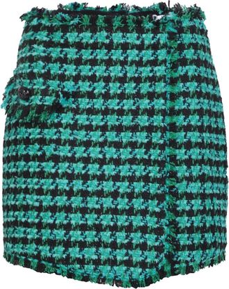 Msgm Short In Tweed - Dames - Korte rokken - Veelkleurig - XS - Tweed - Rokken
