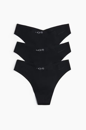 H&M 3-pack Sports Thong Briefs With Drymove in Black at Nordstrom, Size X-Large
