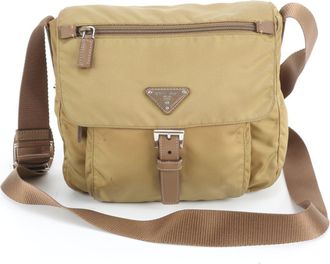 Prada Khaki Nylon Shoulder Bag (Pre-Owned)