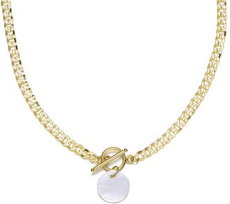Rachel Glauber Ra 14k Gold Plated White Charm Necklace