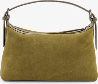 ATP Atelier Womens Shoulder Bag Vadena Green Suede Vegetable-Tanned Leather