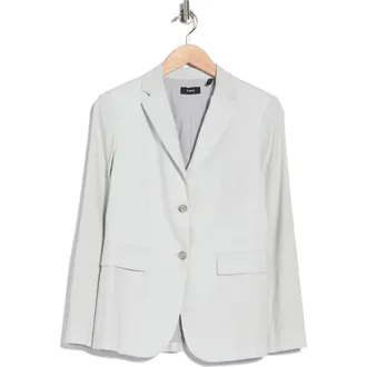 Theory Classic Linen Blend Blazer in Lunar Rock at Nordstrom Rack, Size 14