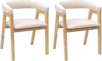 vidaXL Sillas De Comedor 2 Uds. Madera De Caucho S&oacute;lido Natural Vidaxl