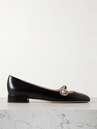 Valentino Garavani Ballerine In Pelle Con Decorazione Ballerina 20 - Nero