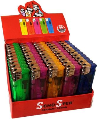 Trade Shop Trade Shop - Caja De Cajas 50 Pcs Encendedores Electr&oacute;nicos Recargables De Color Grande