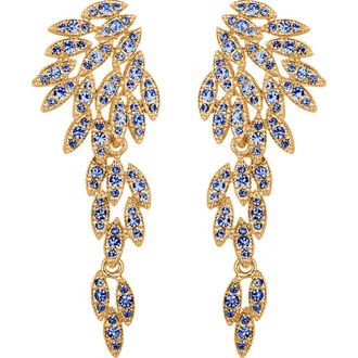 Eye Candy Los Angeles Starling Crystal Cluster Statement Drop Earrings in Gold/Blue at Nordstrom Rack