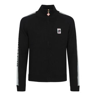Casablanca Zip-throughs, male, Black, L, Luxury Embroidered Black Sweatshirt Aw25