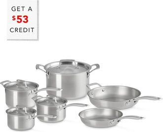 LE CREUSET Essential Stainless Steel 10Pc Cookware Set With $53 Credit