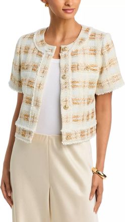 Ramy Brook Womens Wesley Short-Sleeve Jacket In Ivory Tweed