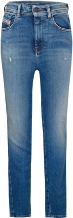 Diesel Slandy denim straight jeans met hoge taille voor dames (Blauwe Denim)