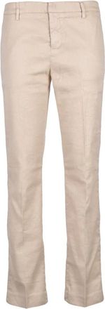 Dondup Kasya Chinos - Dames - Straight fit broeken - Beige - W29 - Leer - Broeken