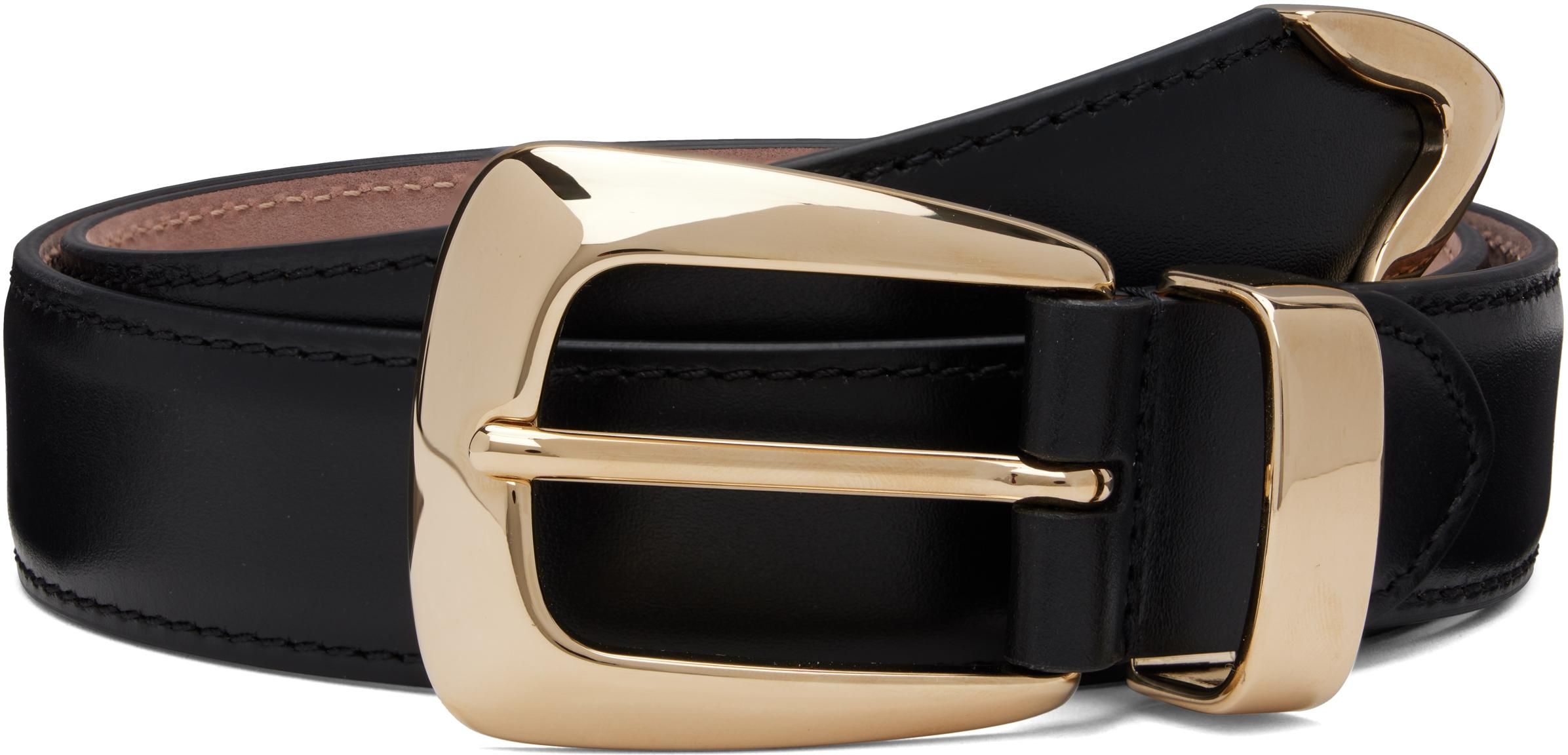 【KHAITE】スタッズ付きベニーベルト ダークアイボリーレザー レザーベルト スタッズ付き KHAITE pour femme | NET-A-PORTER