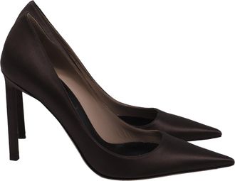Tom Ford Satin Betty Pumps in Brown Satin