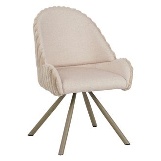 Dmora Silla Kinna, 2 Sillas, Tapizadas, Estructura Color Crema, Blanco Crema