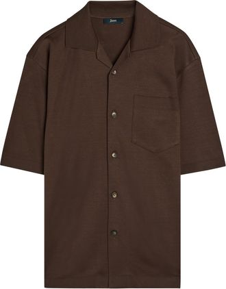 Herno Knit Cotton Shirt - Dark Brown - XL