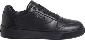 Calvin Klein Black Minimalist Leather Low-Top Sneakers
