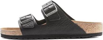 Birkenstock Arizona Grip Leather Sandals Vintage Wood Black 1023115