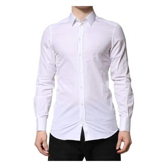 Dolce & Gabbana Heren, Overhemden, Wit, Maat: S Katoen