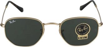 Ray-Ban Hexagonale Metalen Zonnebril - unisex - Zonnebrillen - Geel - 54 MM - Accessoires