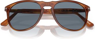 Persol 0po9649s Translucent Brown Acetate Sunglasses with Round Frame
