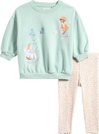 Next Kids Fairy Sweatshirt & Leggings Set in Blue at Nordstrom, Size 12-18M