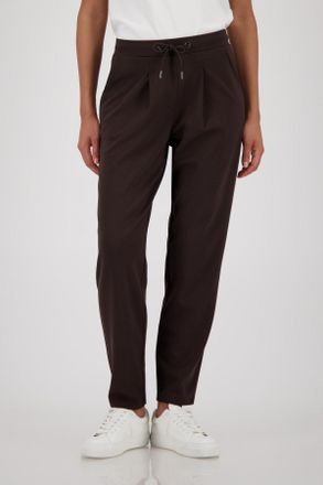 Monari Jogger Pants MONARI Basic, Damen, Gr. 42, N-Gr, dk chocolate, Web, Obermaterial: 55% Polyester, 38% Viskose, 7% Elasthan, unifarben, bequem lang, Hose