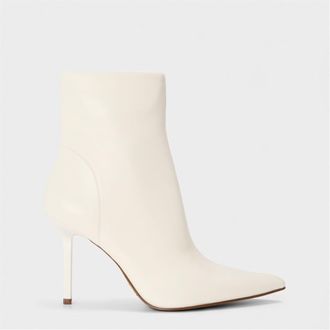 Steve Madden Womens Stiletto Heel Ankle Boots with Almond Toe in Coconut Milk - Cream - Size UK 9