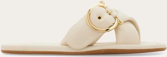 Ferragamo Women Gancini ornament slide White Size 10.5