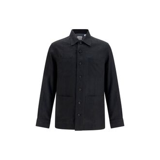 Brunello Cucinelli Black Linen Denim Mens Jacket